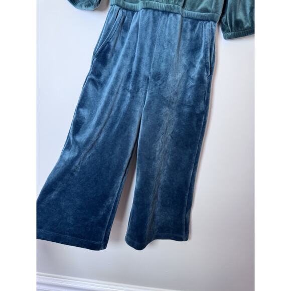Hanna Andersson Green Velour Jumpsuit, Wide Leg, Holidays, Size 3T NWOT - Picture 4 of 11